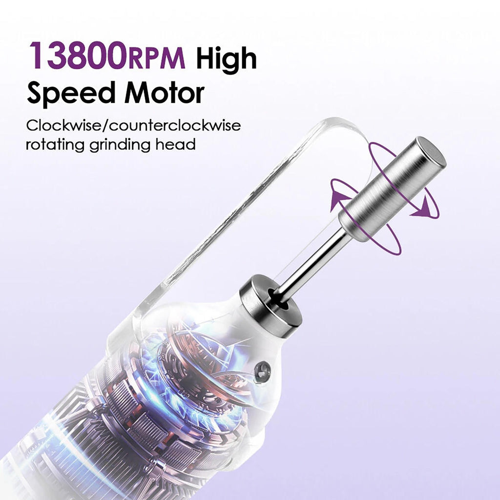 Cordless Nail Drill Machine with 5 Grinding Heads and LED Light for Gel Polish Removal