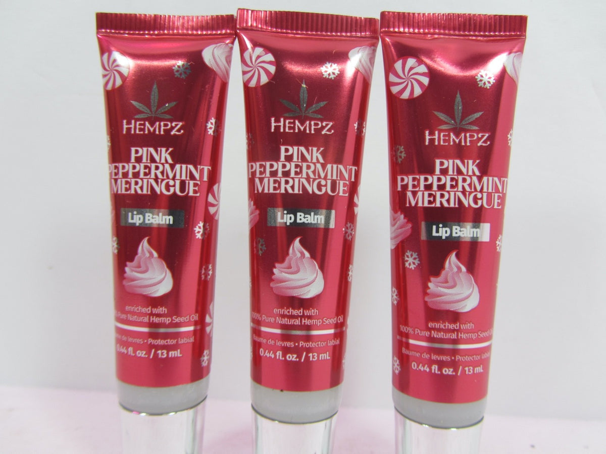 3 Pack Hempz Pink Peppermint Meringue Holiday Lip Balm - Moisturizing