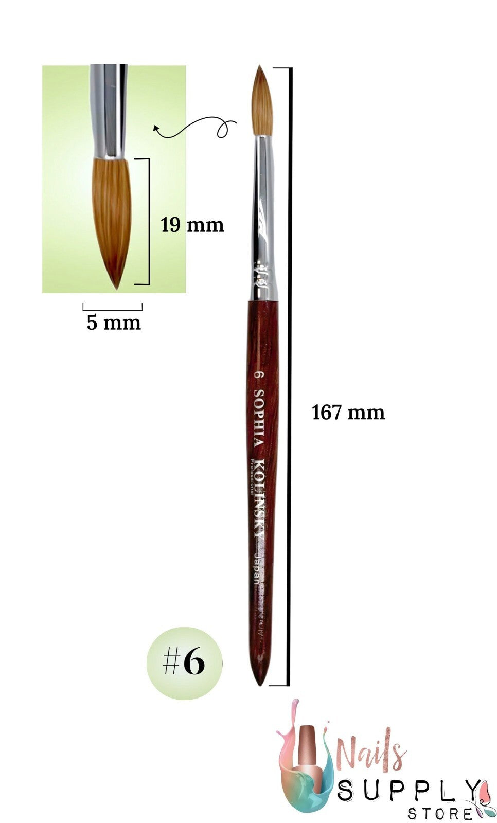 Professional Kolinsky Nail Brush Set - All Sizes for Acrylic & Nail Art