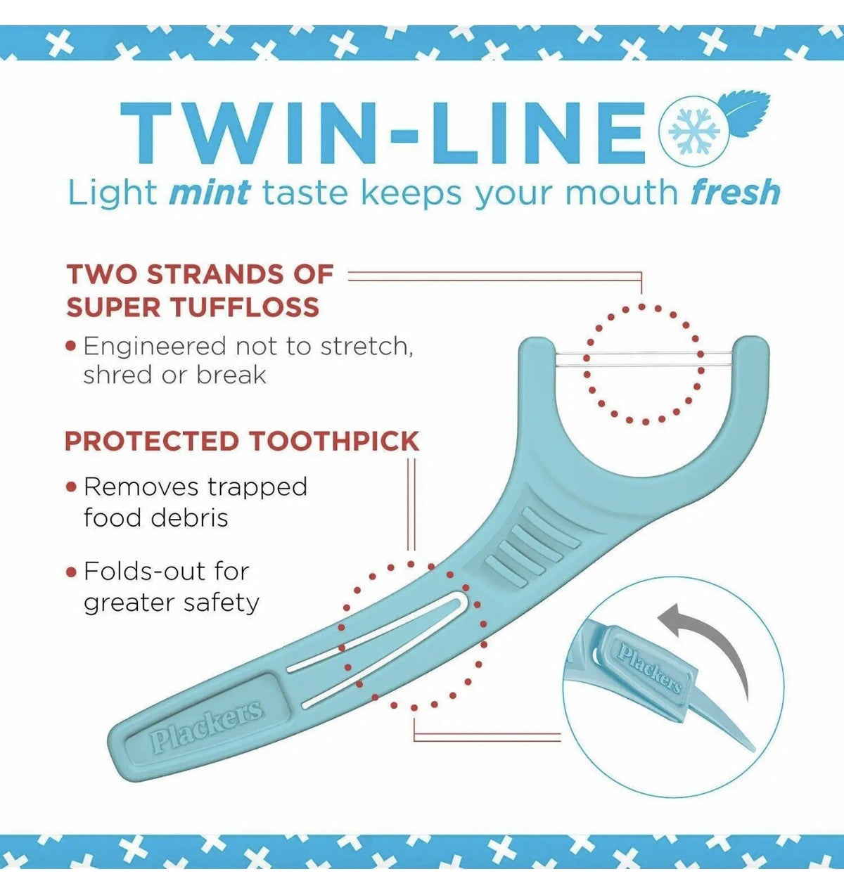 300 Count Cool Mint Dental Floss Tooth Picks Twin-Line Oral Flossers