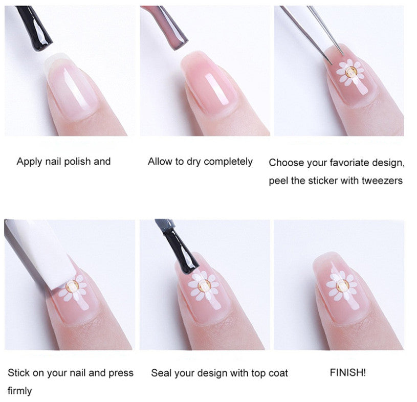 Self-Adhesive 5D Beetle Nail Art Stickers for DIY Manicure - 1 Sheet