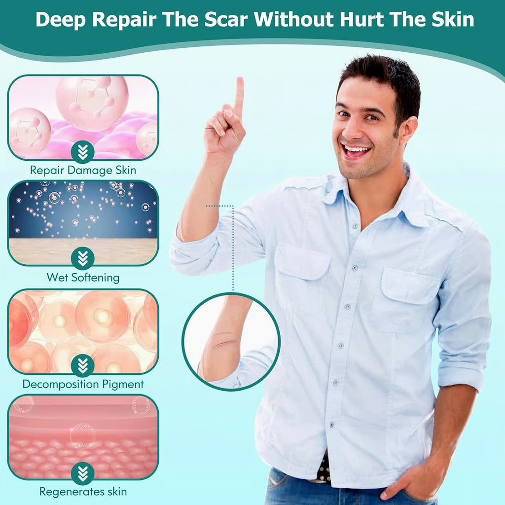 Silicone Scar Gel Cream for Face & Body - 1.76oz Scar & Burn Treatment