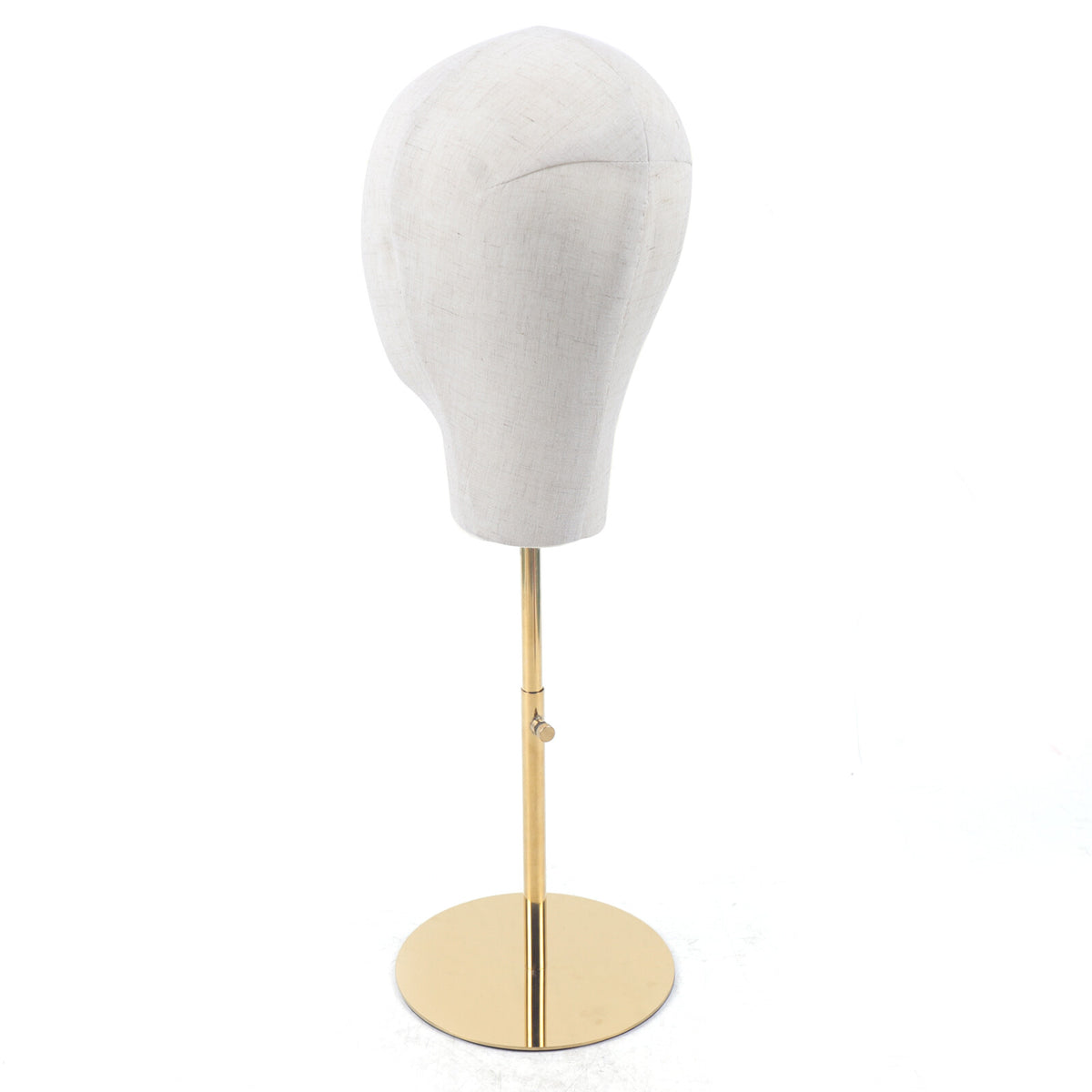 Adjustable Wig Mannequin Head Display Stand for Hats & Wigs - Gold