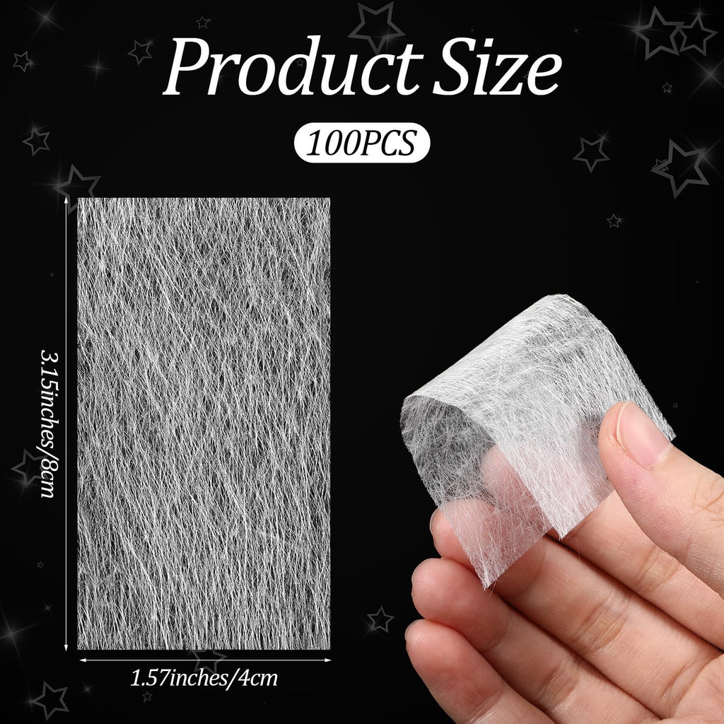 Fiberglass Nail Wraps - 100 White Silk Nail Repair Strips for DIY & Salon Use