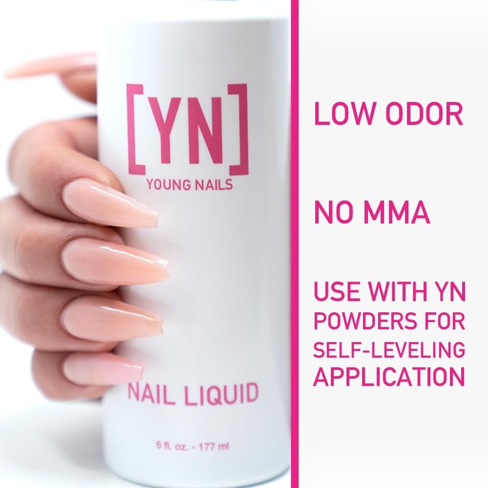 Young Nails Monomer Nail Liquid 6 Oz - Salon Quality Acrylic for Nails
