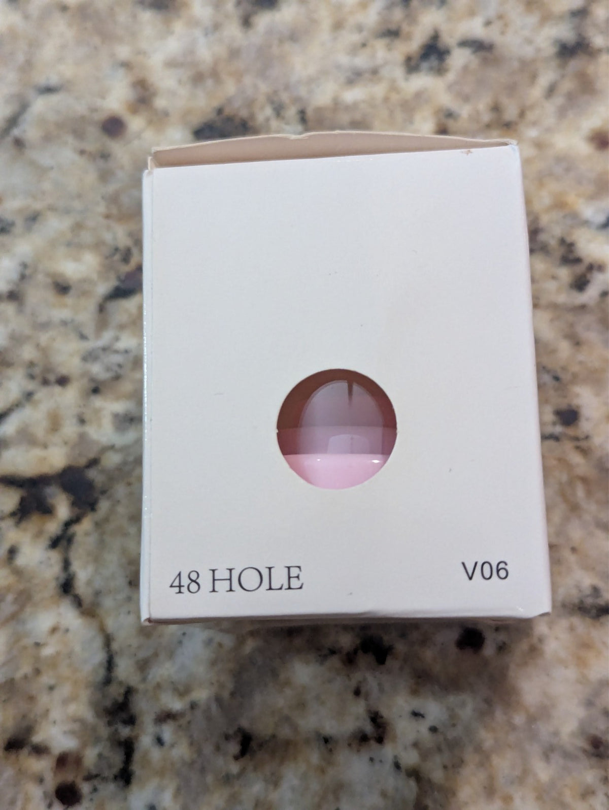 48 Hole Acrylic Nail Drill Bit Holder Cake with Clear Cover & Pink