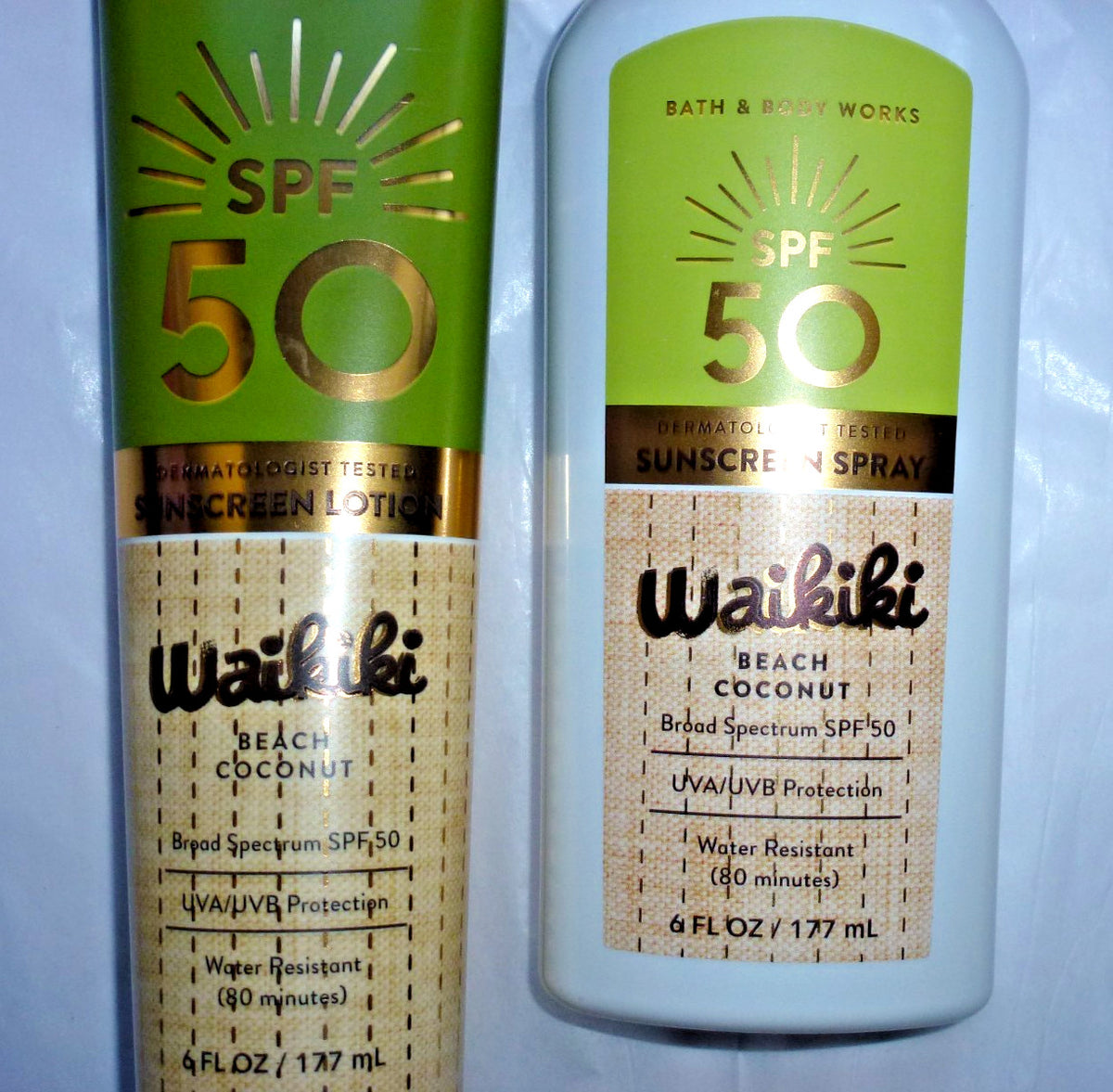 Waikiki SPF 50 Sunscreen Lotion & Spray Set - Water Resistant Broad Spectrum