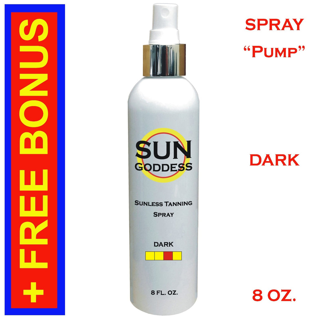 Dark Self Tanning Spray with Mitt - Instant Long-Lasting Sunless Tan, 8 oz