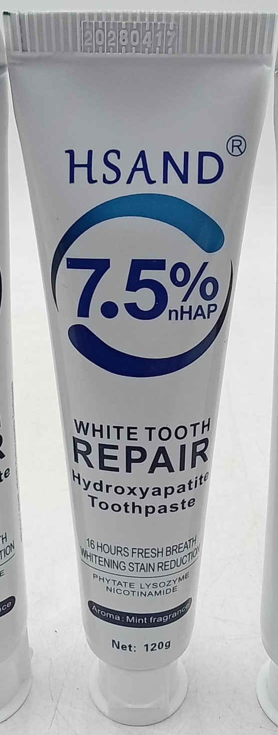 Hydroxyapatite Toothpaste 4 Pack for White Tooth Repair - 7.5% nHAP