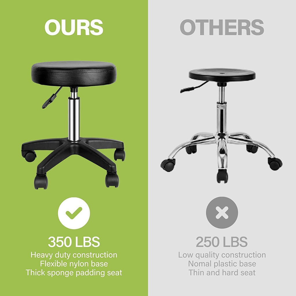 Hydraulic Rolling Salon Stool Chair Adjustable Height Swivel Seat