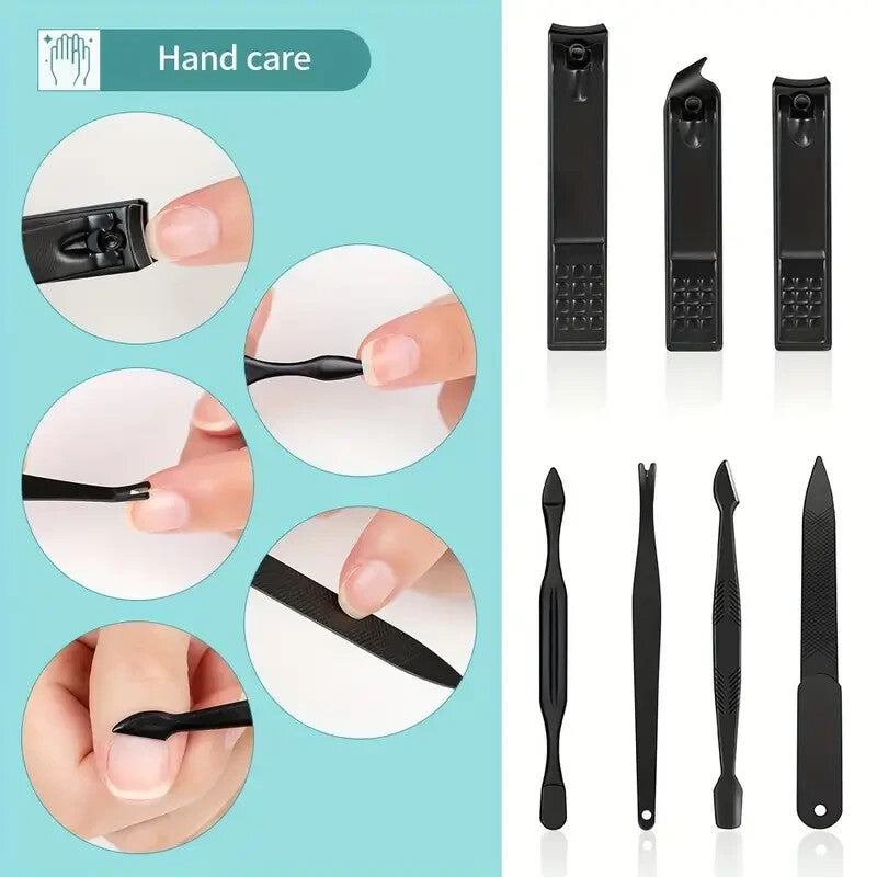 24-Piece Stainless Steel Nail Clipper & Manicure Pedicure Set with Portable Case