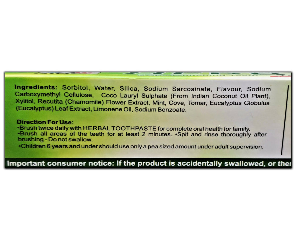Herbal Toothpaste 6.5 OZ - Natural Enamel Strengthening & Whitening
