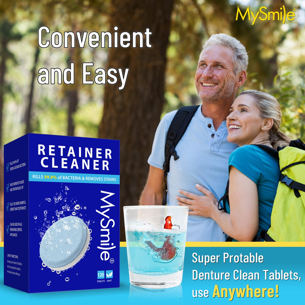 Denture Cleaner Tablets for Mouth Guards and Removable Dental Appliances - 120 Count