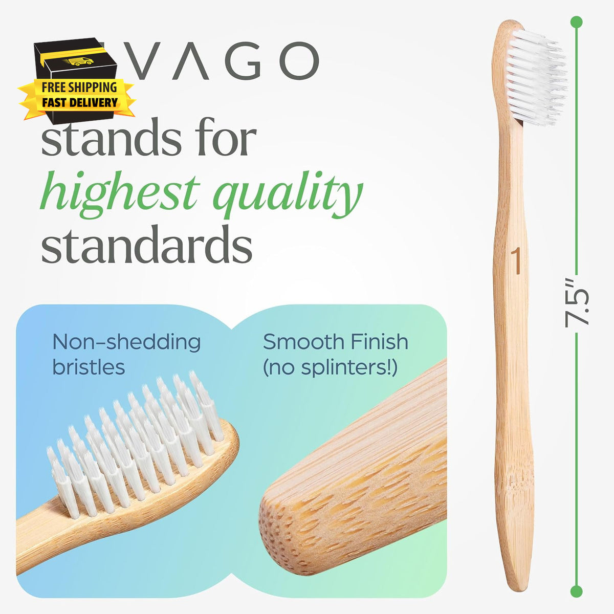 Extra Soft Adult Toothbrushes 10-Pack with Bamboo Handles & Flossing Effect