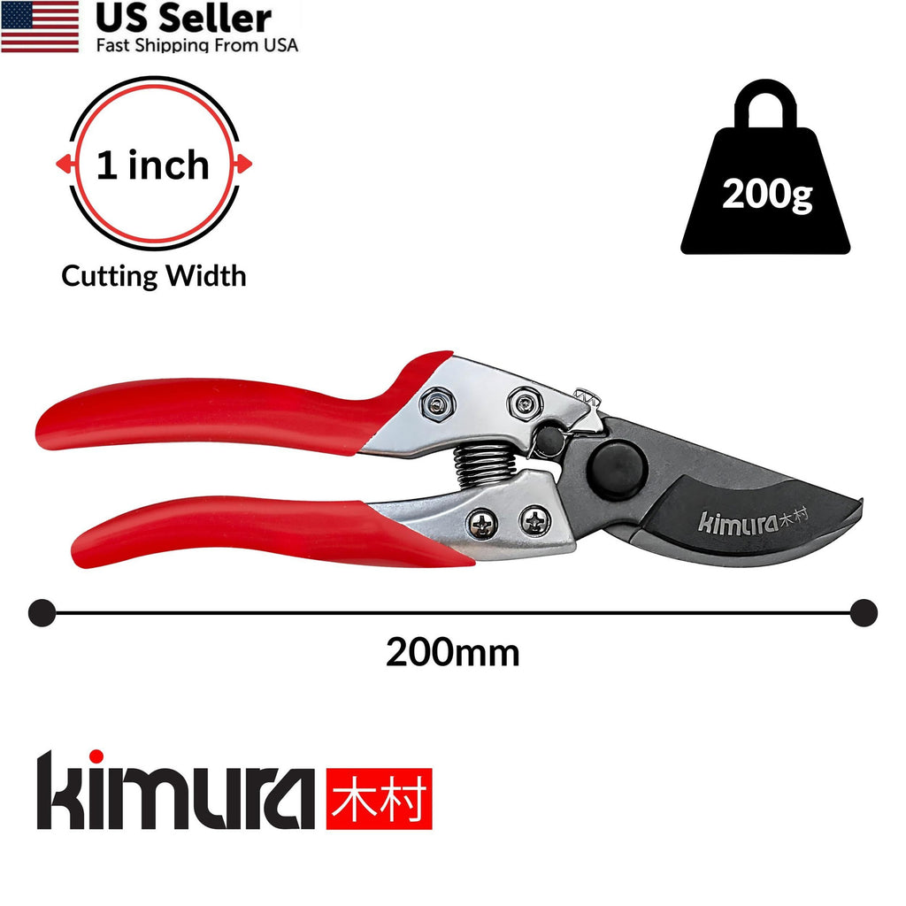 Heavy Duty Pruning Shears - 8 Inch Japanese SK5 Steel Garden Clippers