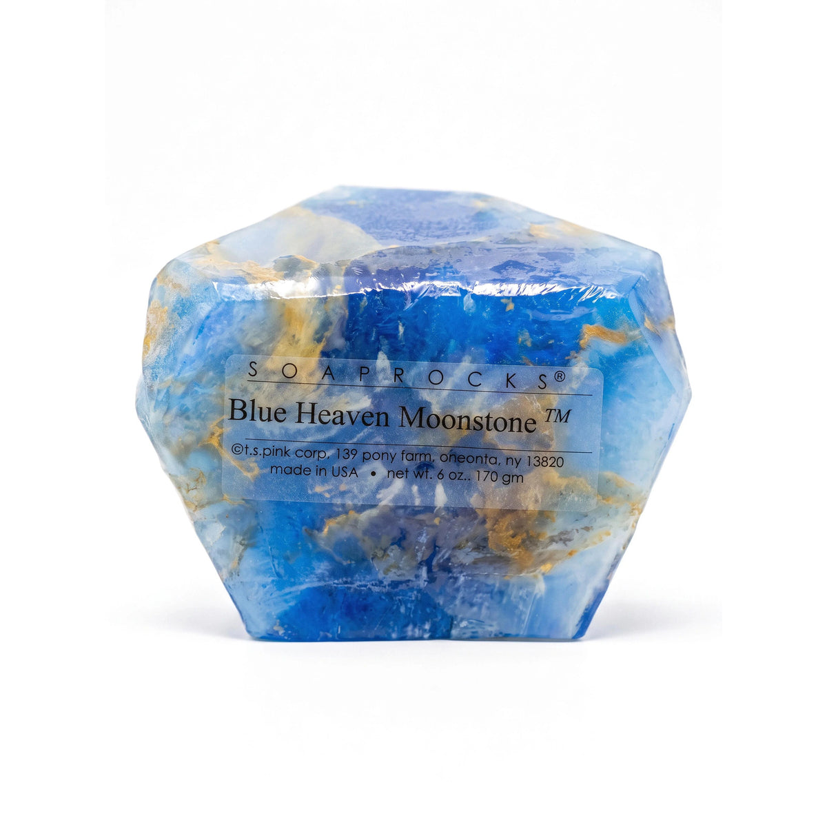 Blue Heaven Moonstone Soap Rock - Gardenia Rainforest Fragrance, 6 oz