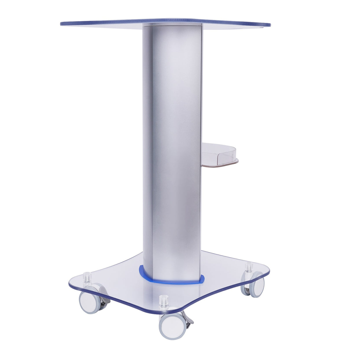 2-Tier Acrylic PVC Salon Trolley with Locking Wheels & Storage Tray