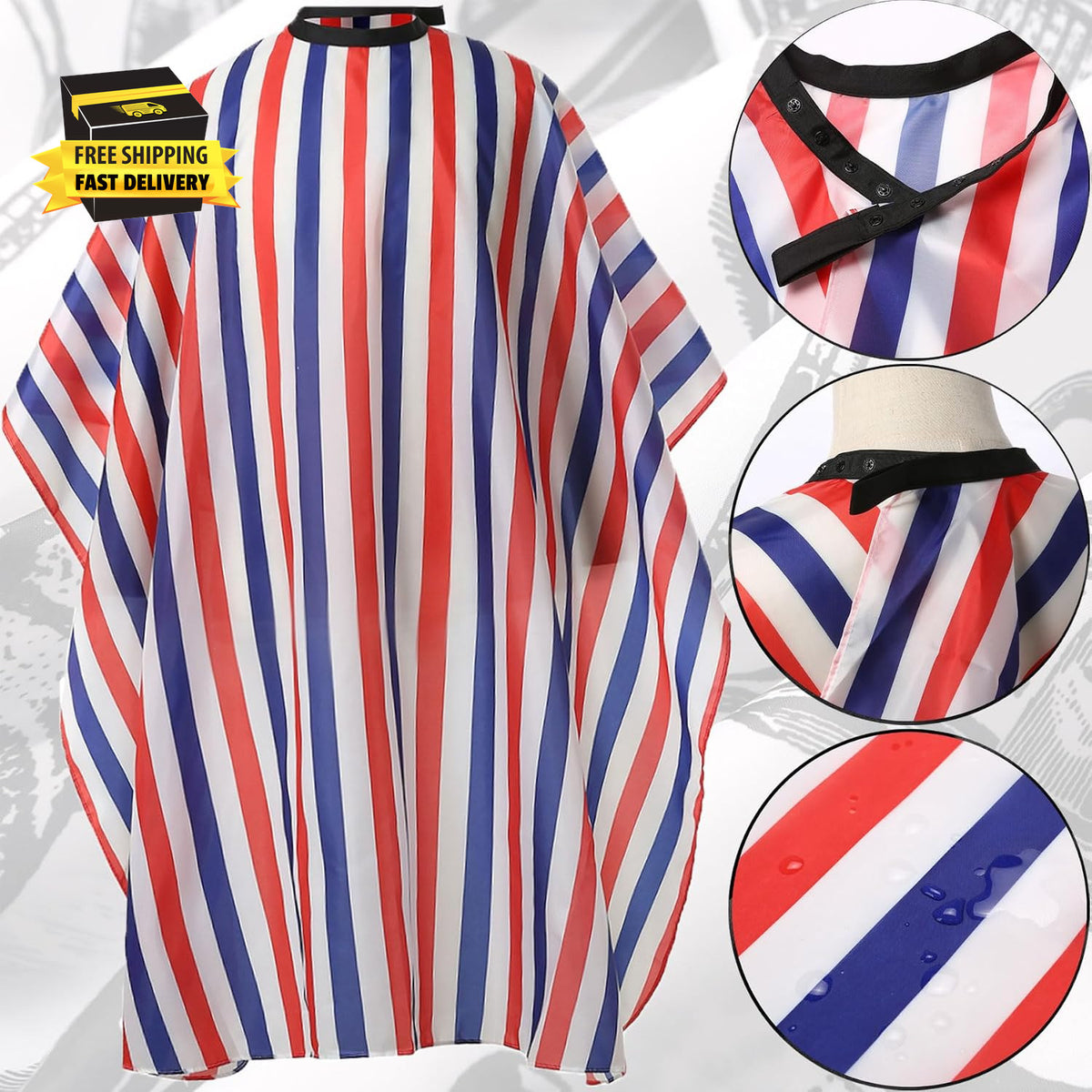 Professional Hair Cutting Cape with Adjustable Snap Closure Waterproof Salon Gown
