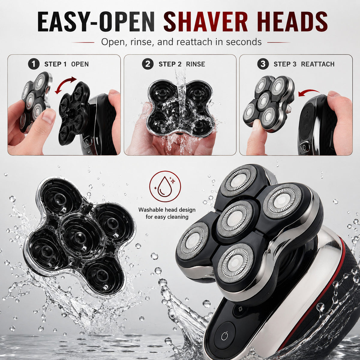 Shaver Replacement Head for Remington BOSS XR7120 XR7100 XR1600 RX7 - Easy Install