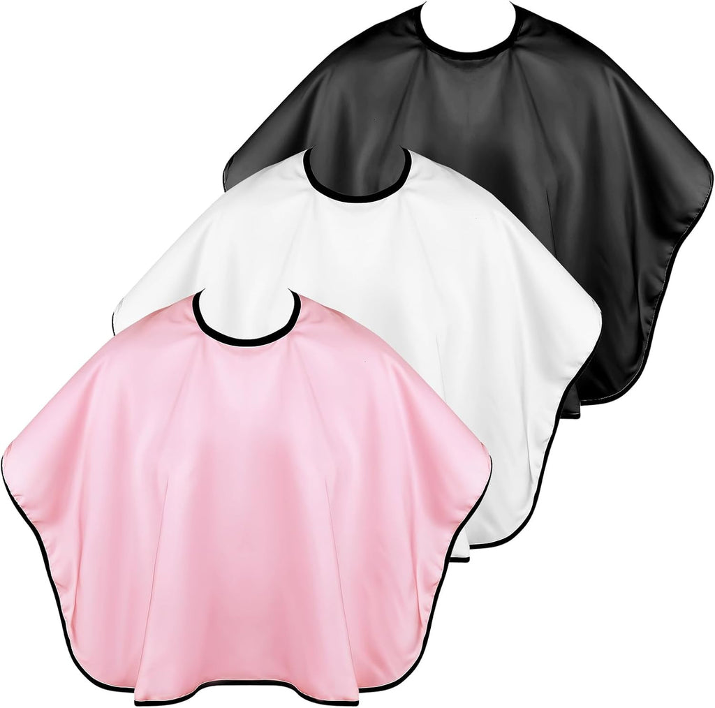 Waterproof Makeup and Hair Dyeing Capes Set - Medium Length Salon Cape, 3-Pack