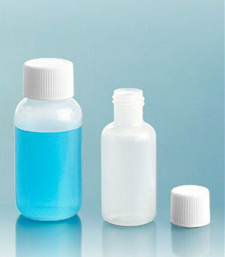 1/2 oz Plastic Boston Round Bottles with Caps - Liquid Storage Containers
