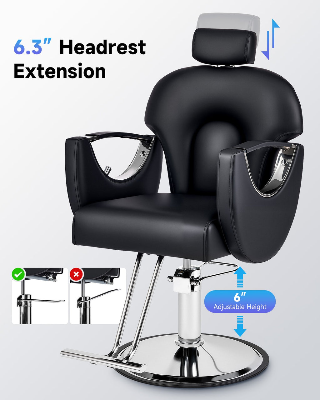 Hydraulic Barber Chair Salon & Spa Reclining Styling Chair - All Purpose