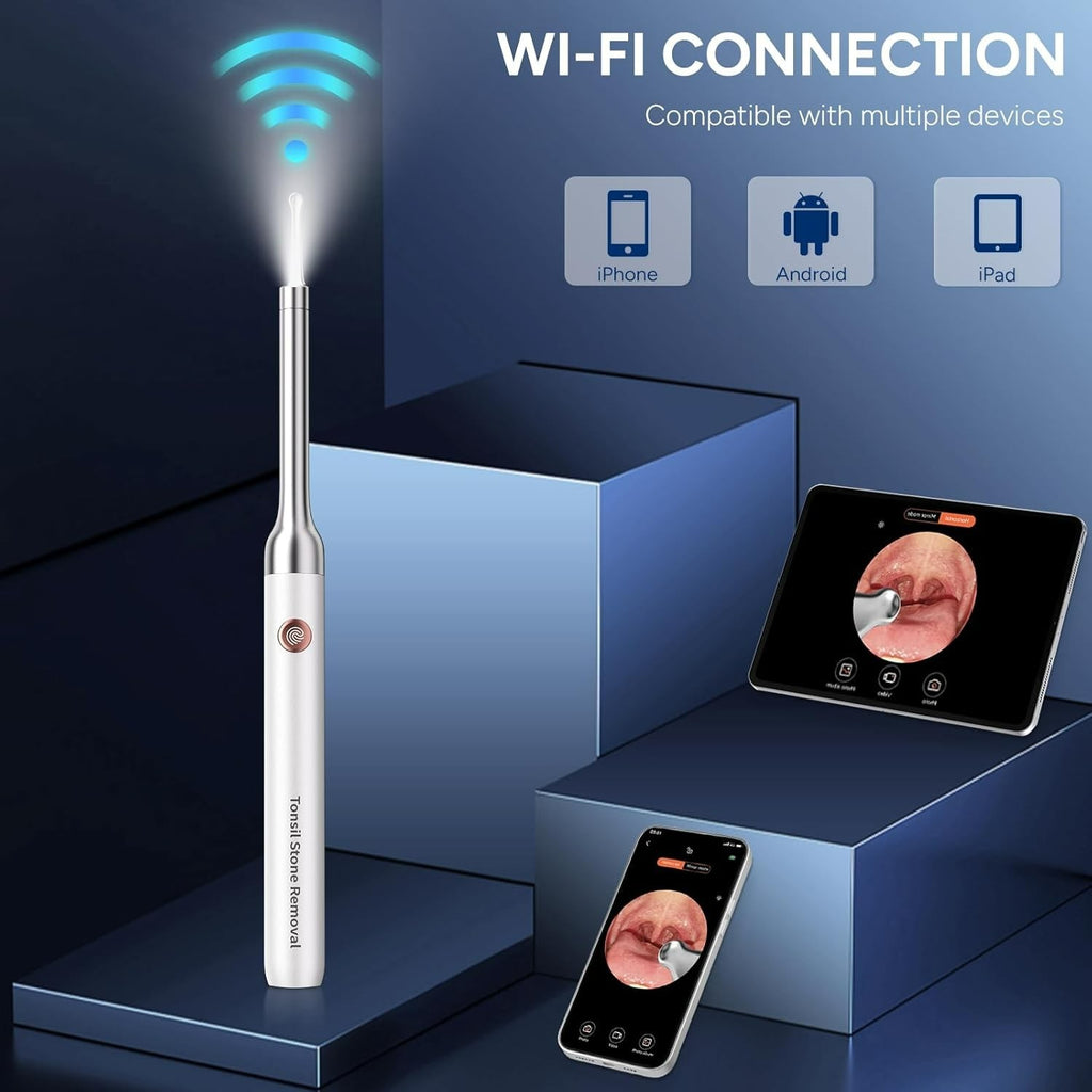 Visual Tonsil Stone Remover Kit with Camera and LED Light