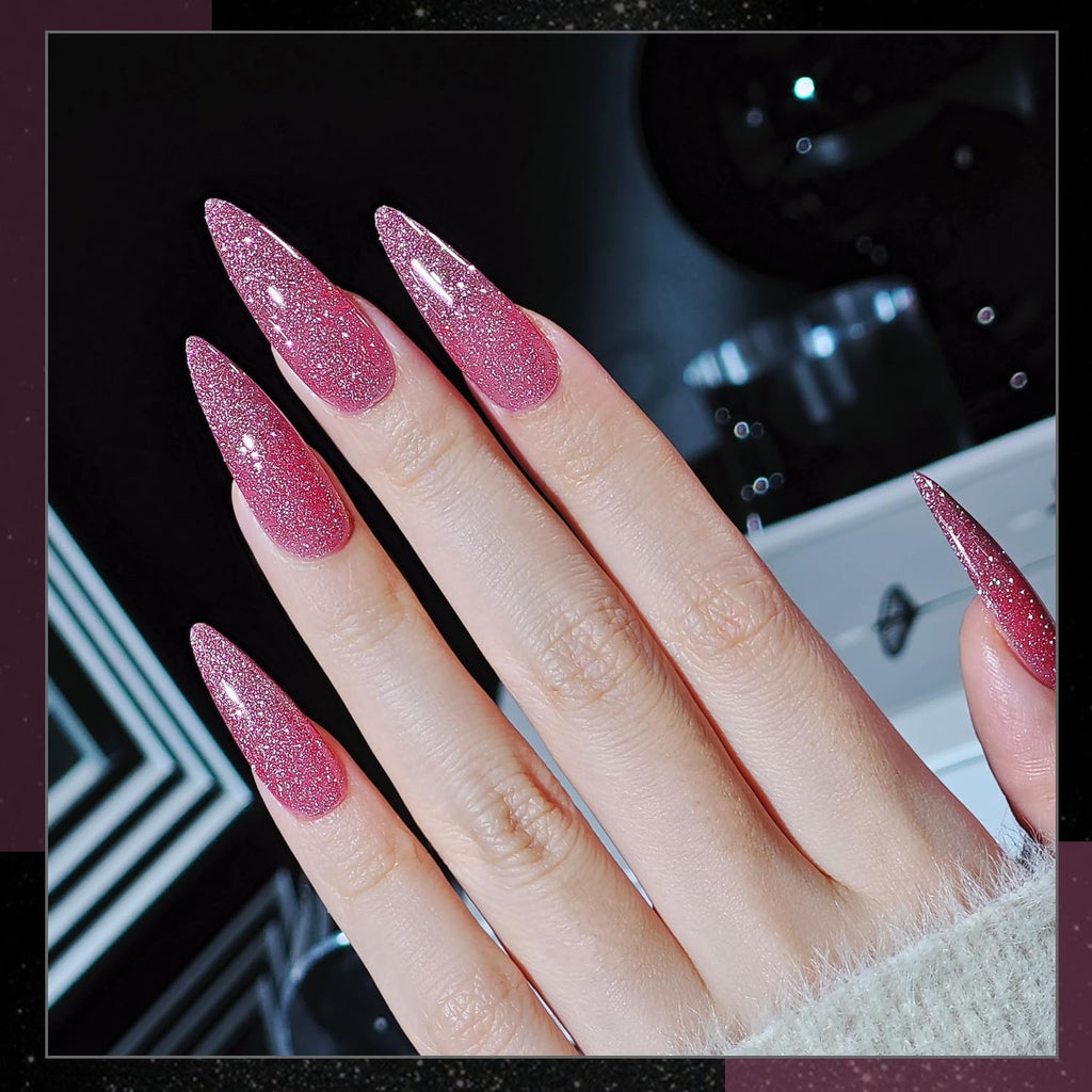 Reflective Glitter Gel Nail Polish Set - 6 Vibrant Colors for Nails