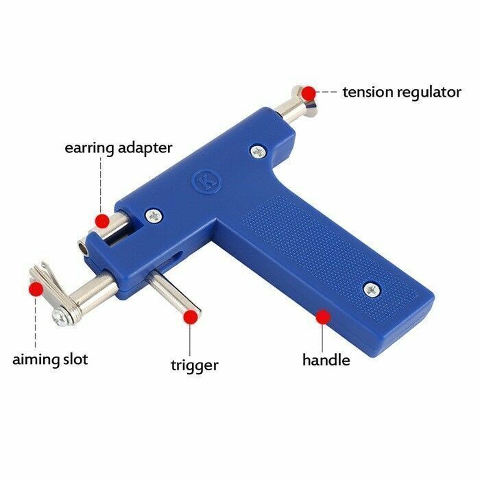 Professional Piercing Gun Kit with 98 Studs – Ear Nose Navel Body Jewelry