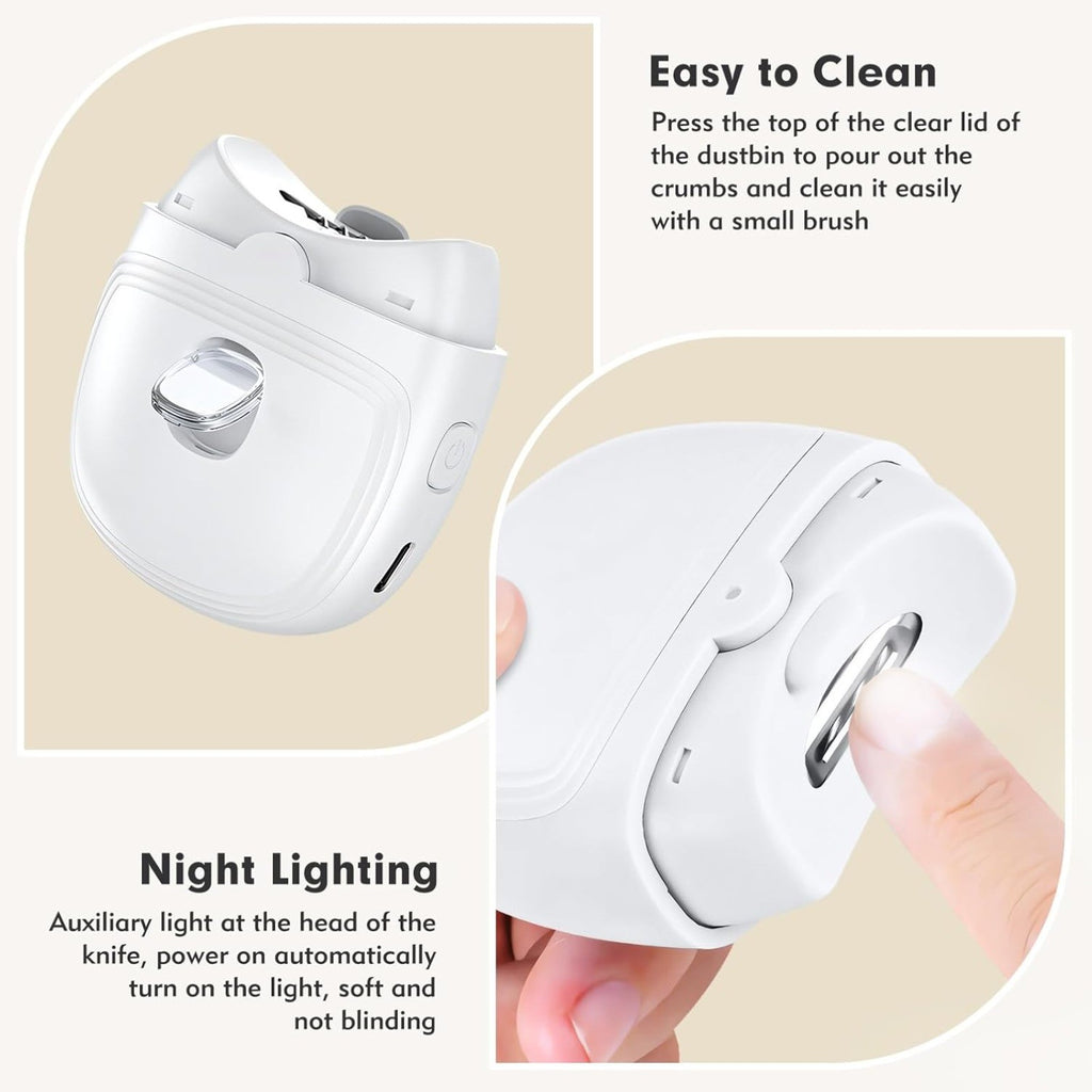 Electric Nail Clipper with LED Light & Dual Speed Rechargeable Type-C