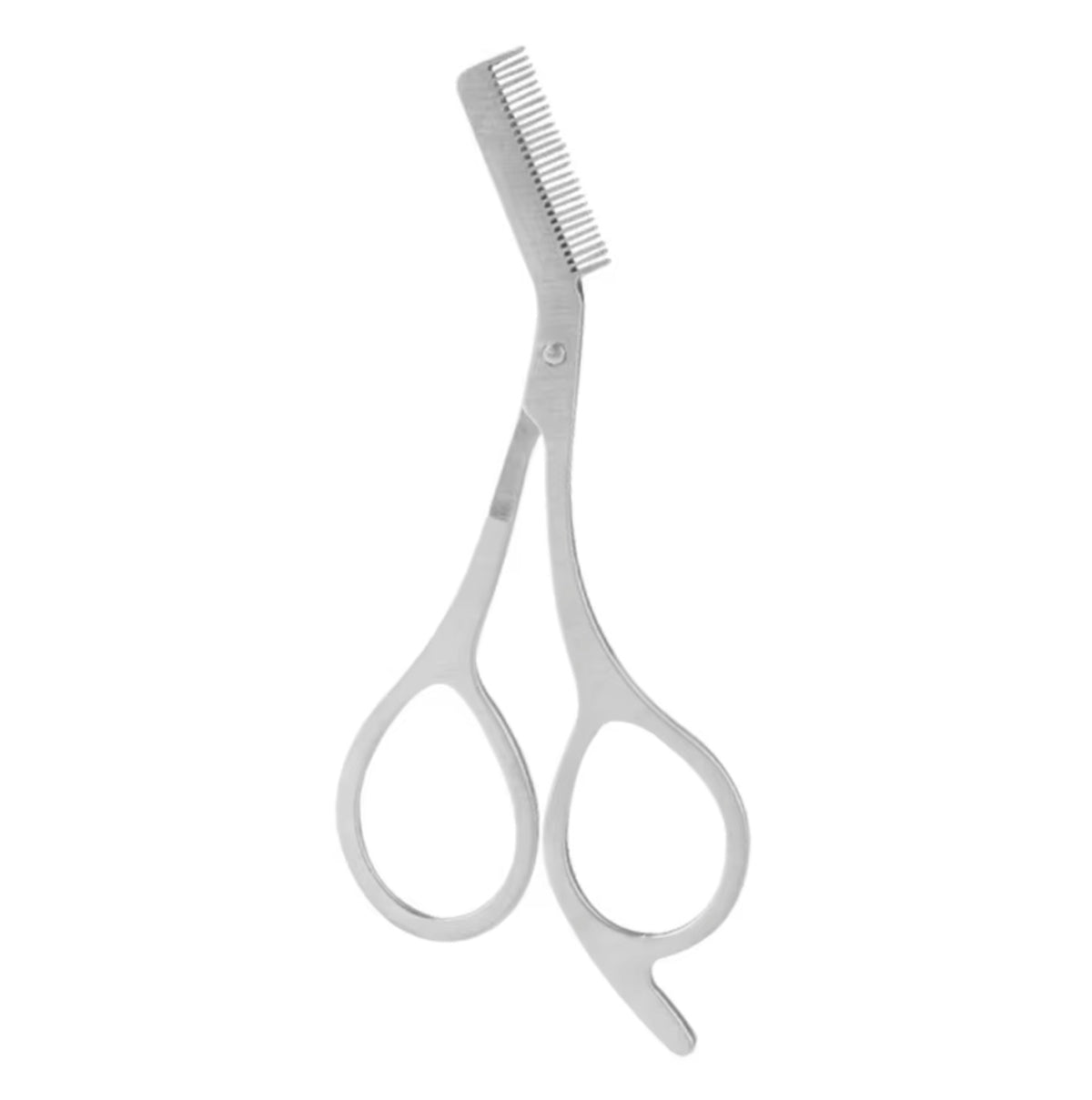 Precision Stainless Steel Eyebrow Trimmer Scissors with Comb - Grooming Tool