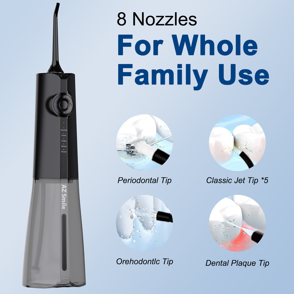 Cordless Water Flosser for Teeth Cleaning with 8 Tips & 5 Modes