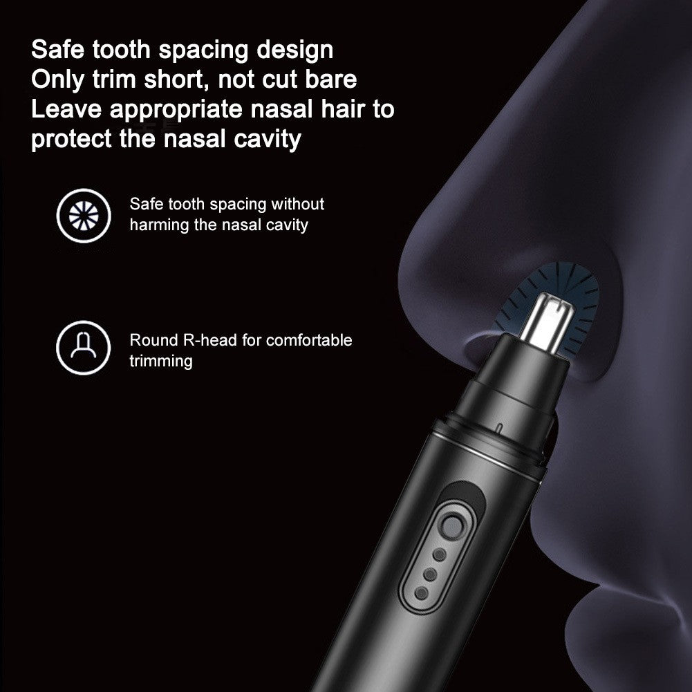 Electric Nose and Ear Hair Trimmer with LED Indicator USB Rechargeable Water-Resistant
