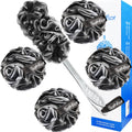 Large Exfoliating Loofah Body Scrubber Set with Back Brush & Hook - 4 Pack