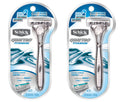 Cartridge Razor Handle with 2 Replacement Blades - Titanium Finish
