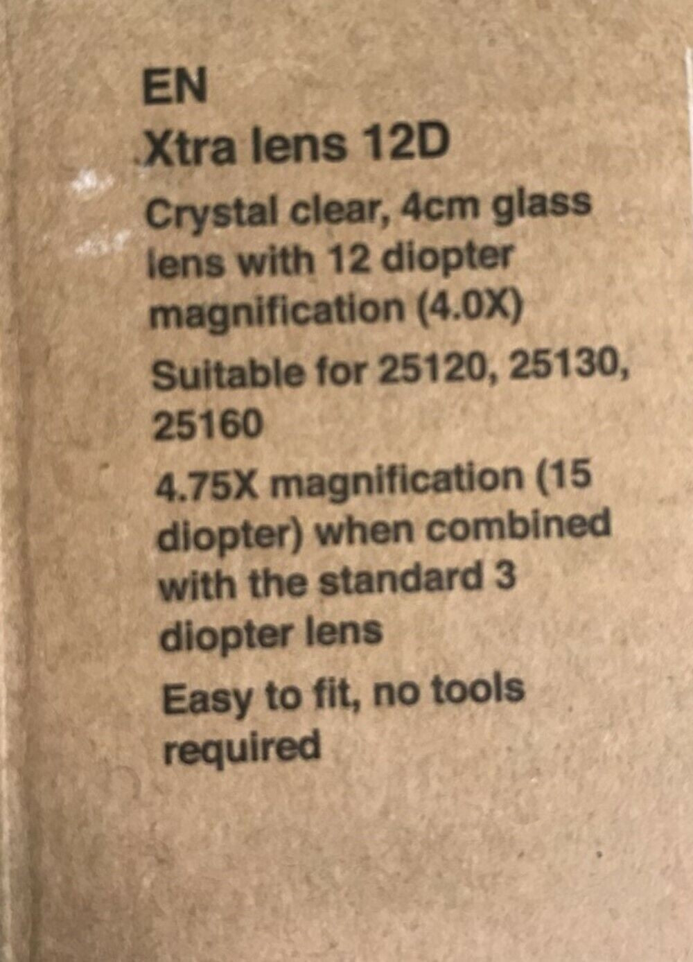 Daylight Xtra Lens 12 Diopter Magnifier 4.0X for Optical Clarity