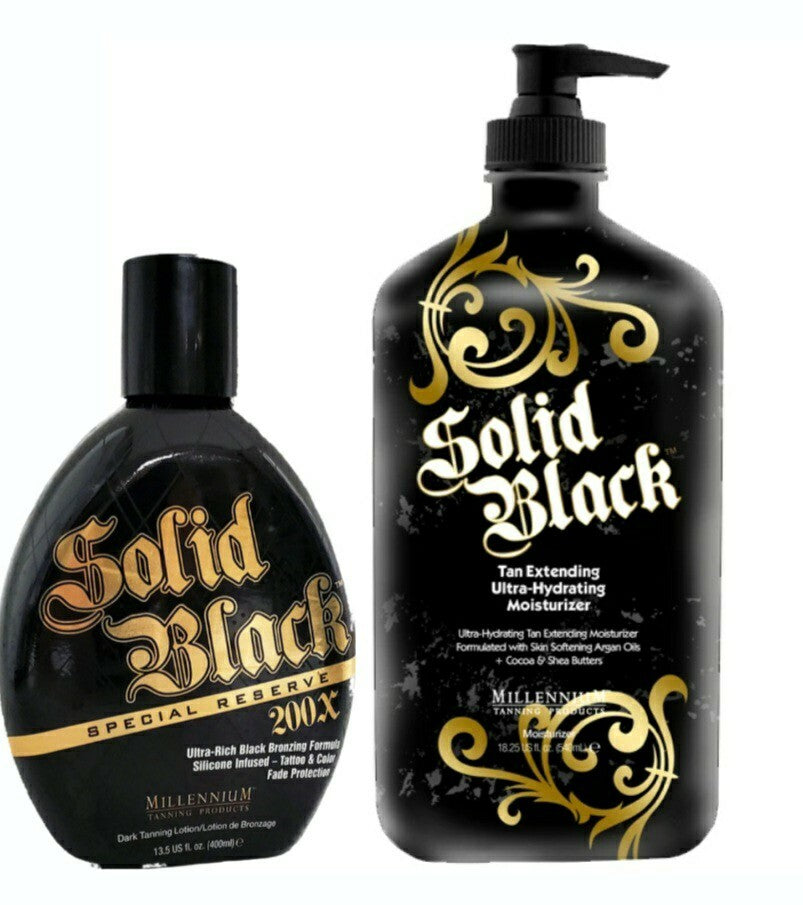 Black Bronzer & Tan Extender Lotion Duo for Tanning & Skin Care