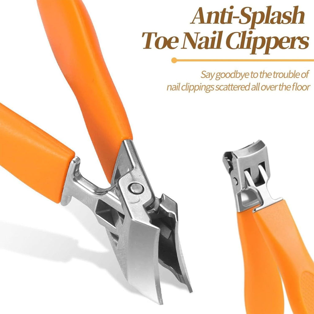 Wide Jaw Opening Anti-Splash Curved Nail Clipper - Safe & Precise Trimming