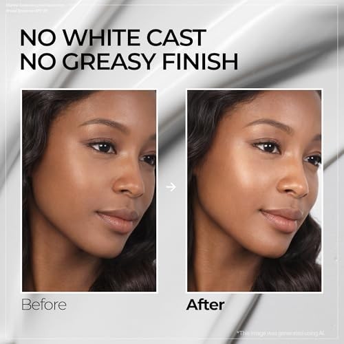 SPF 50+ Hydrating Sunscreen with No White Cast, Lightweight UV Cream
