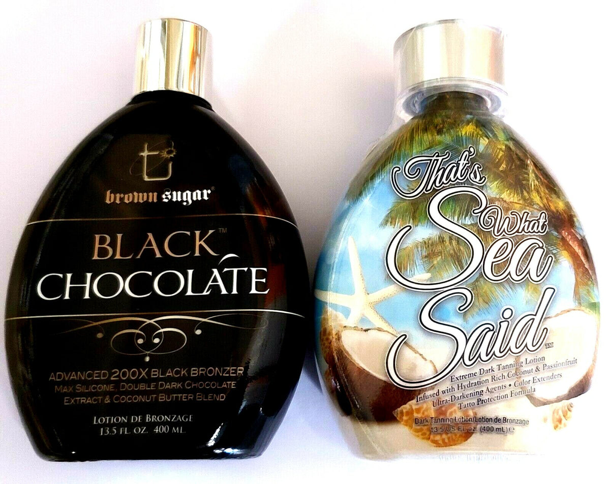 Brown Sugar Black Chocolate Tanning Bronzer & Accelerator Lotion Set - 13.5 oz