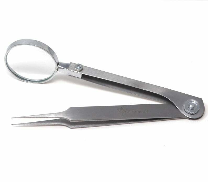 Facial Ingrown Hair & Splinter Removal Tweezers with Magnifying Glass - Multiple Styles