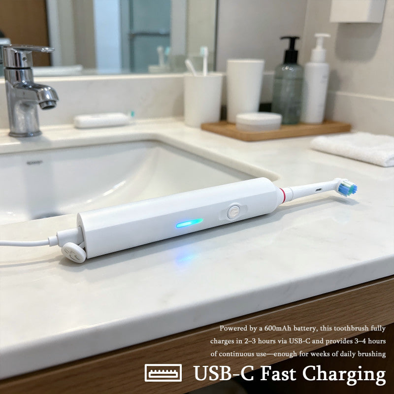 Electric Sonic Toothbrush 5 Modes 8 Replacement Heads Waterproof Travel