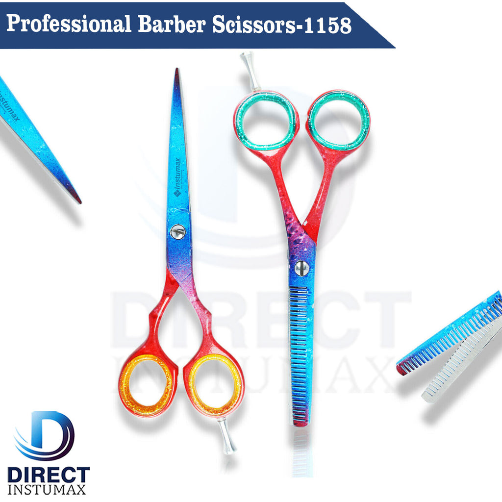 Professional Hair Cutting & Thinning Scissors Set - Salon Barber Tools 2Pcs