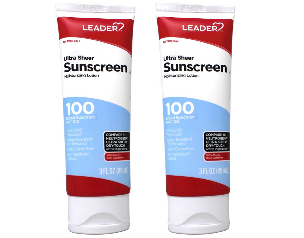 Water Resistant SPF 100 Sunscreen Lotion - 3 oz, 2 Pack