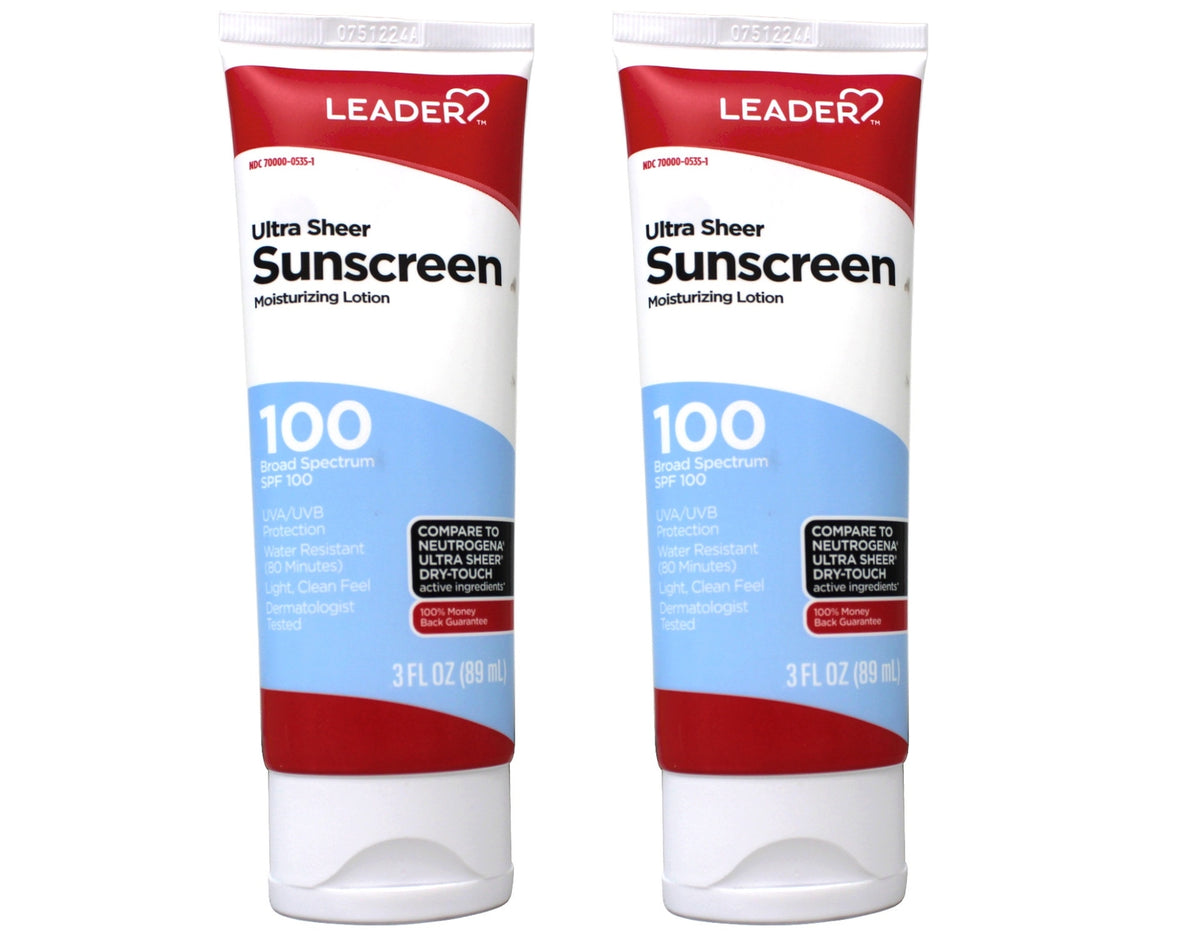 Water Resistant SPF 100 Sunscreen Lotion - 3 oz, 2 Pack