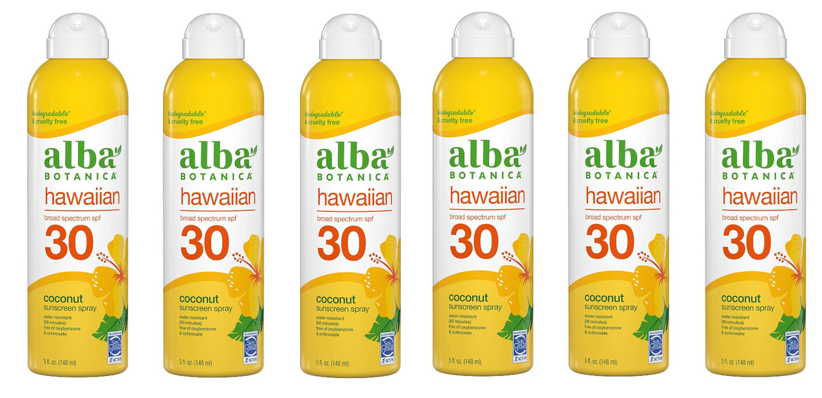 Hawaiian Coconut Sunscreen Spray SPF 30 - 5 oz Pack of 6