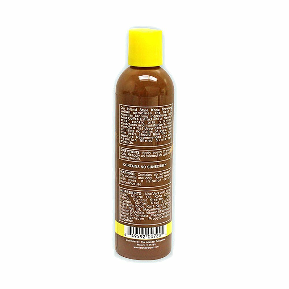 Hawaiian Browning Lotion 8oz Dark Tan with Kona Coffee & Kukui Nut Oil