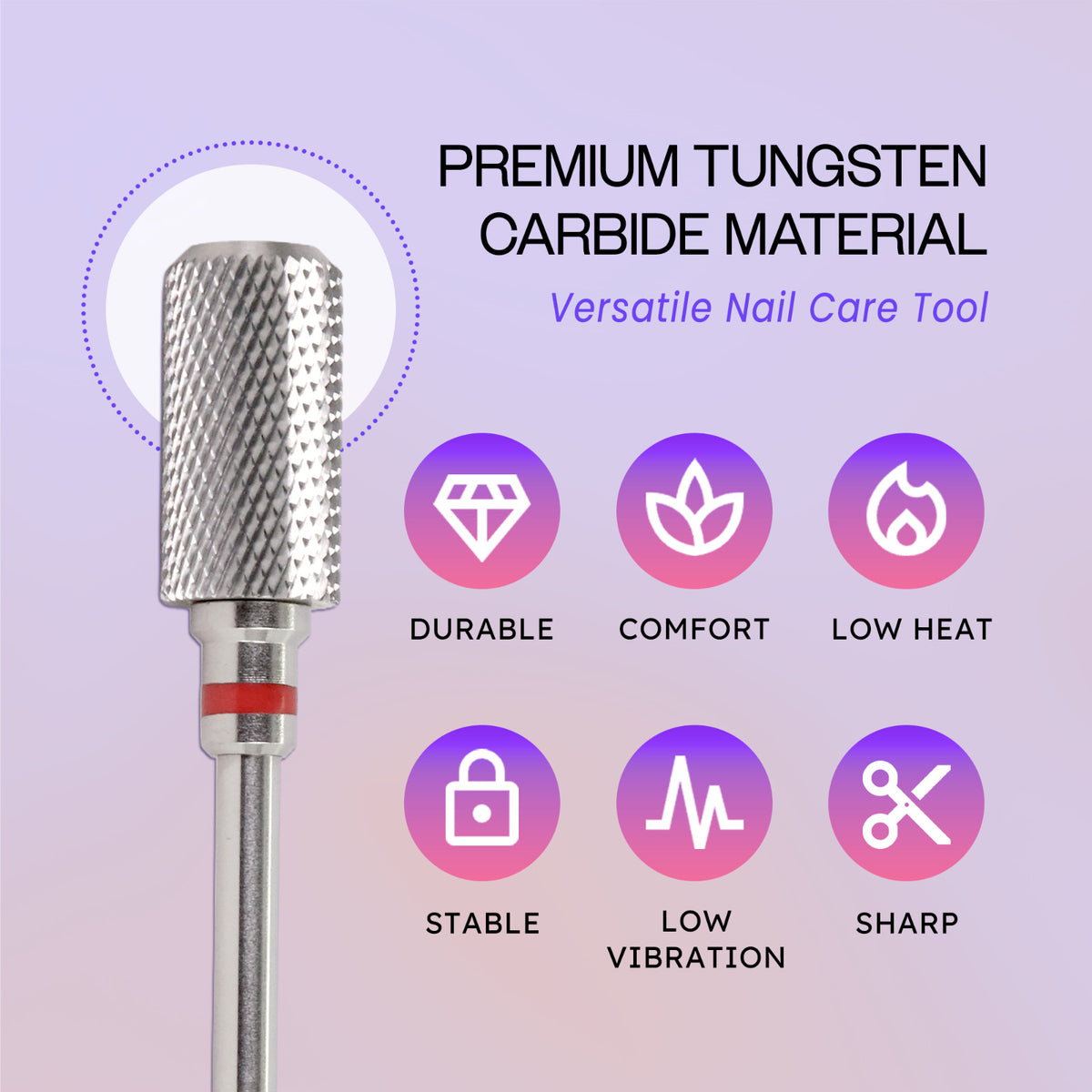 Large Dome Top Carbide Drill Bit - Fine Grit, Reusable for Acrylics