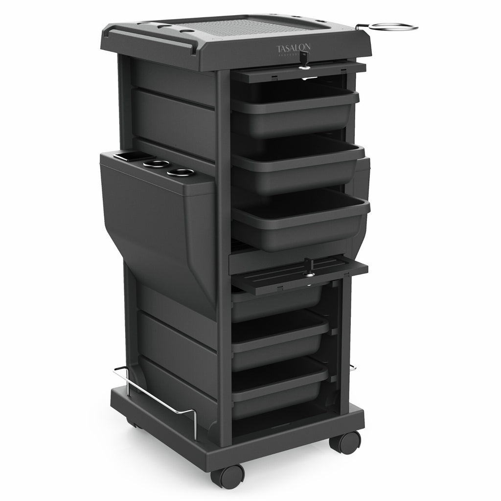 Salon Trolley Cart with Locking Casters for Hair Stylist & Barber Stations