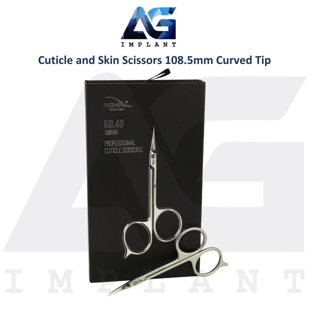 Stainless Steel Curved Tip Nail Scissors 108.5mm for Cuticle Care